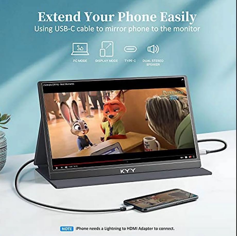 KYY Portable Monitor 15.6" 1080P Computer Monitor Screen Extender w/Cover Father Jim Norris notebooks