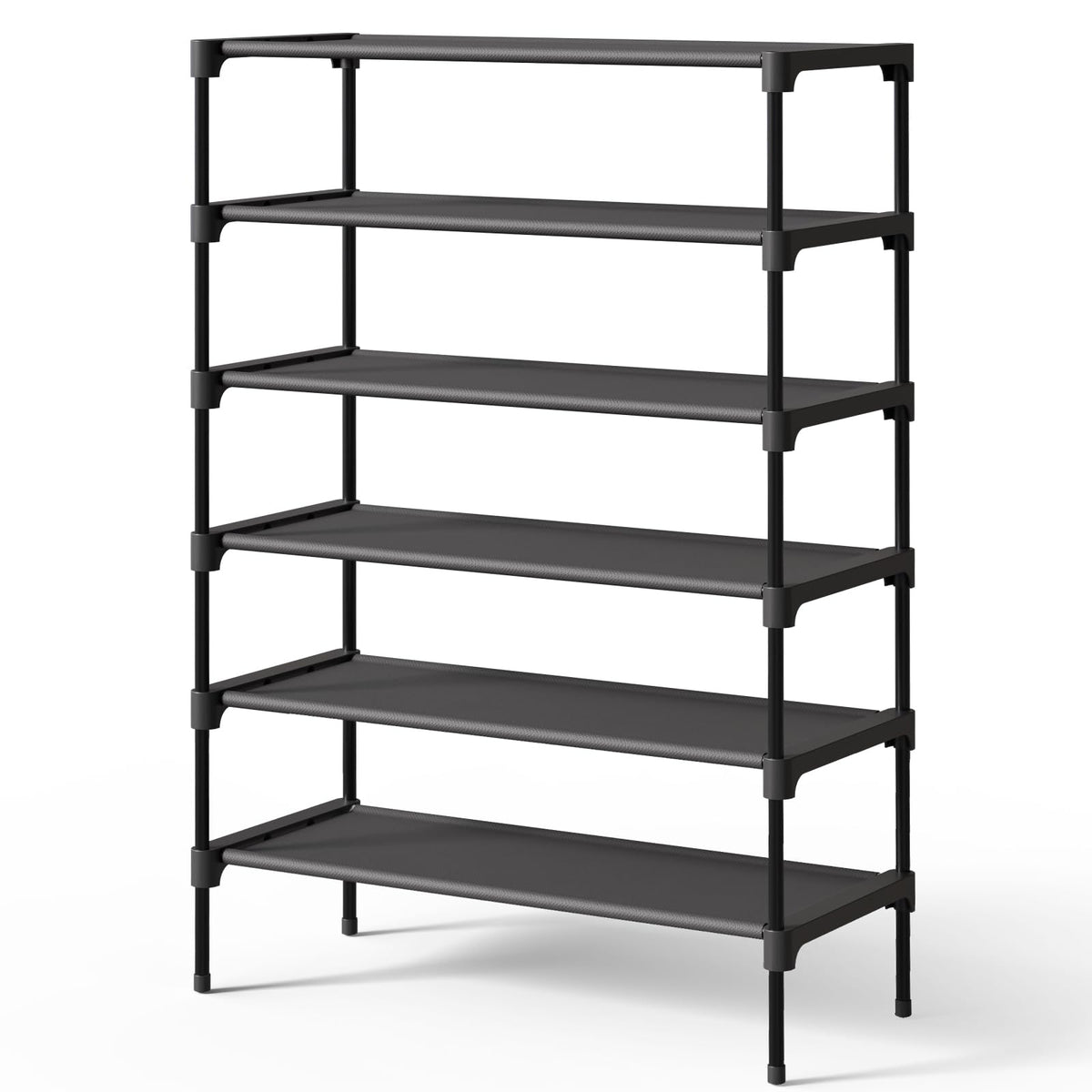 Kitsure Shoe Rack - Non-Woven Shoe Rack Shelf, Shoe Organizer for Closet, Entryway, Garage & Corridor, Stackable Shoe Shelves, 27.5" Wide - 2 Tier, Black
