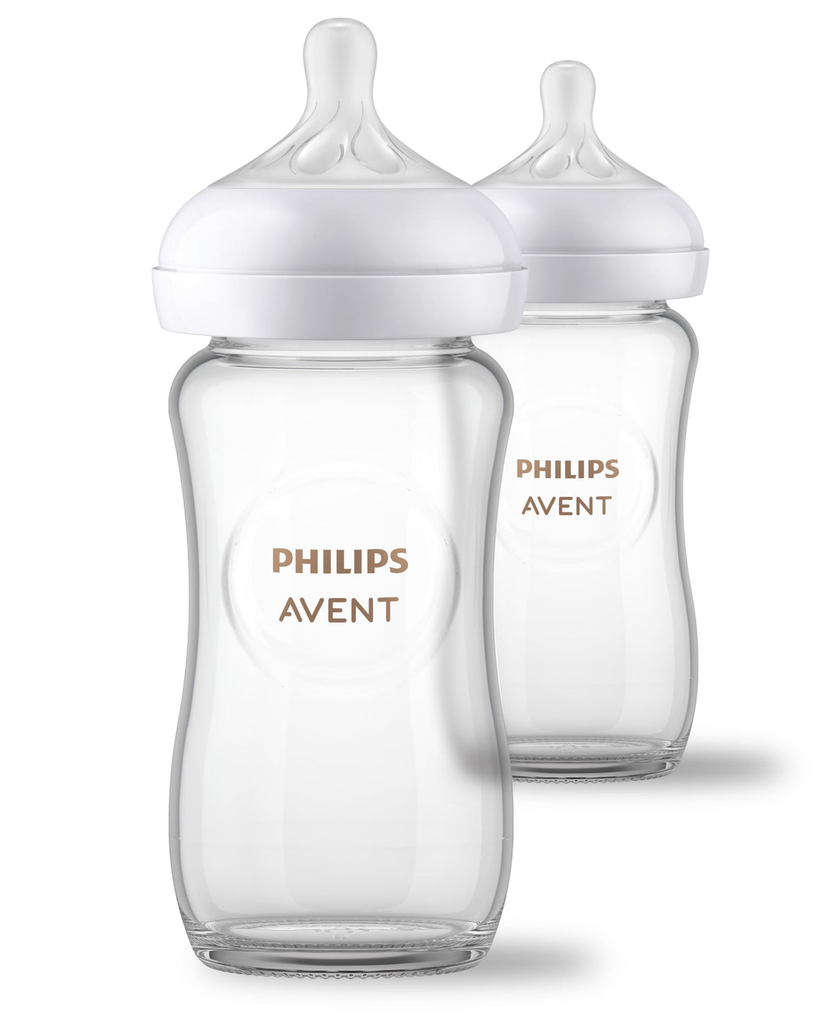 Philips Avent Natural Glass Baby Bottles, Medium Flow, 8 oz, BPA-Free