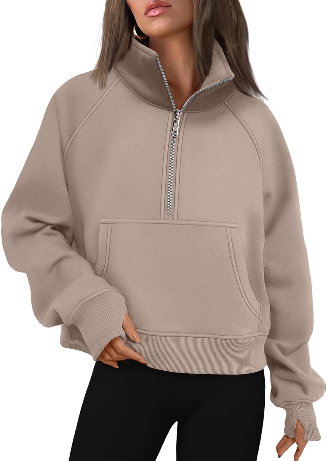 AUTOMET Womens Sweatshirts Half Zip Fleece Pullover Fall Outfits