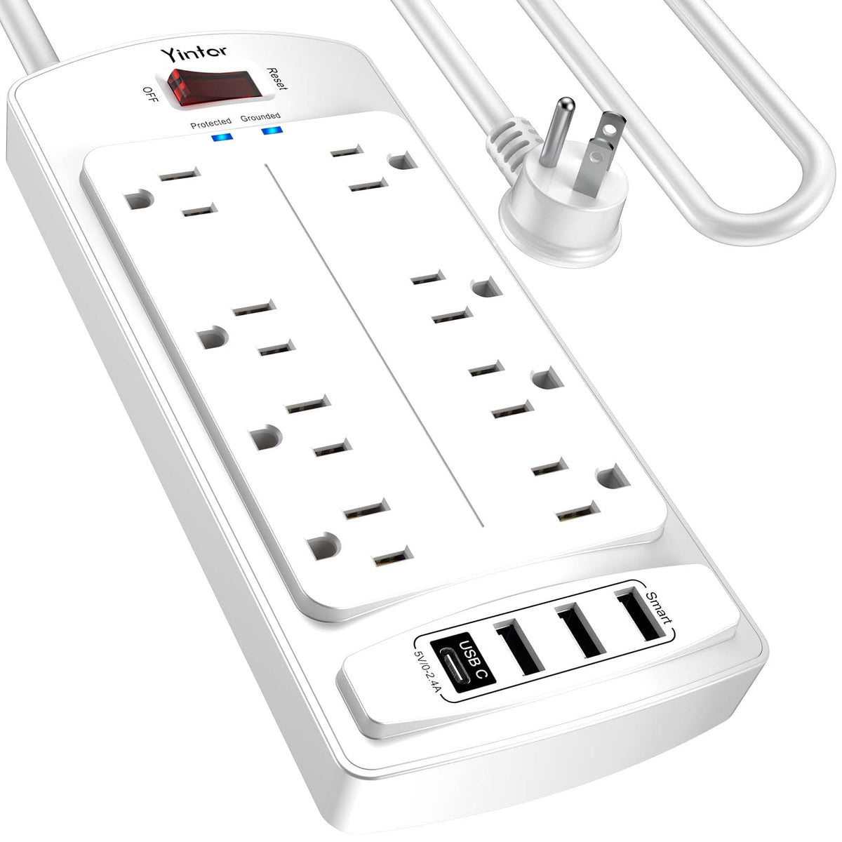 Yintar 6Ft Surge Protector Power Strip with 6 Outlets & 3 USB Ports, Black Father Jim Norris notebooks