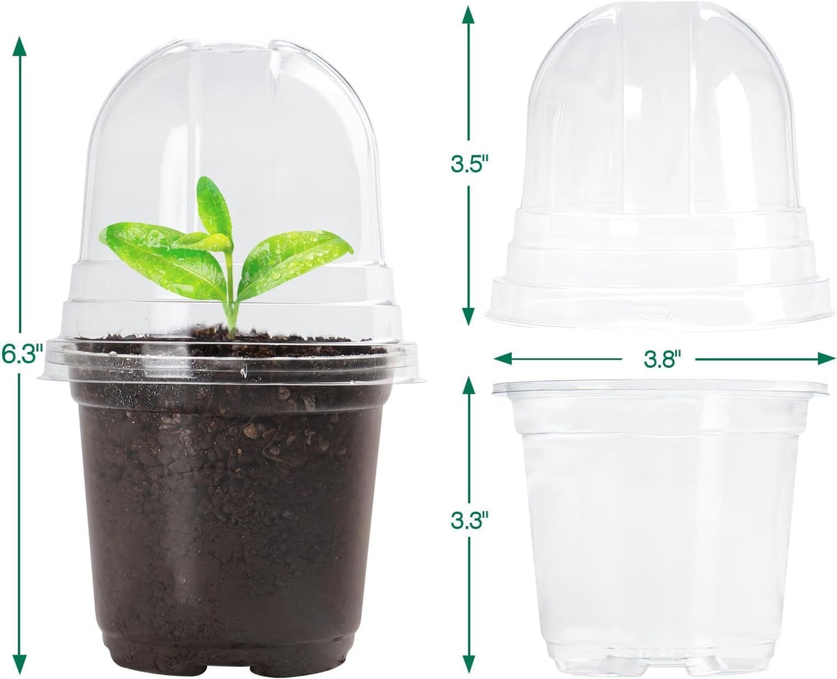 Bluepro Clear Nursery Pots with Humidity Domes, 4 Inch, 30-Pack Father Jim Norris notebooks
