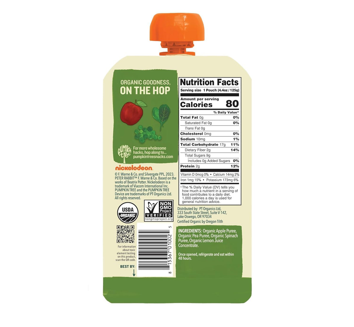 Pumpkin Tree Peter Rabbit Organics Strawberry and Banana Pure Fruit Snack, 4 Ounce (Pack of 10)
