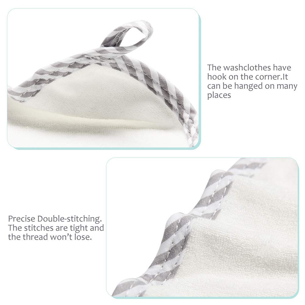 HIPHOP PANDA Ultra Soft Baby Washcloths, 2-Layer Absorbent Wash Cloths