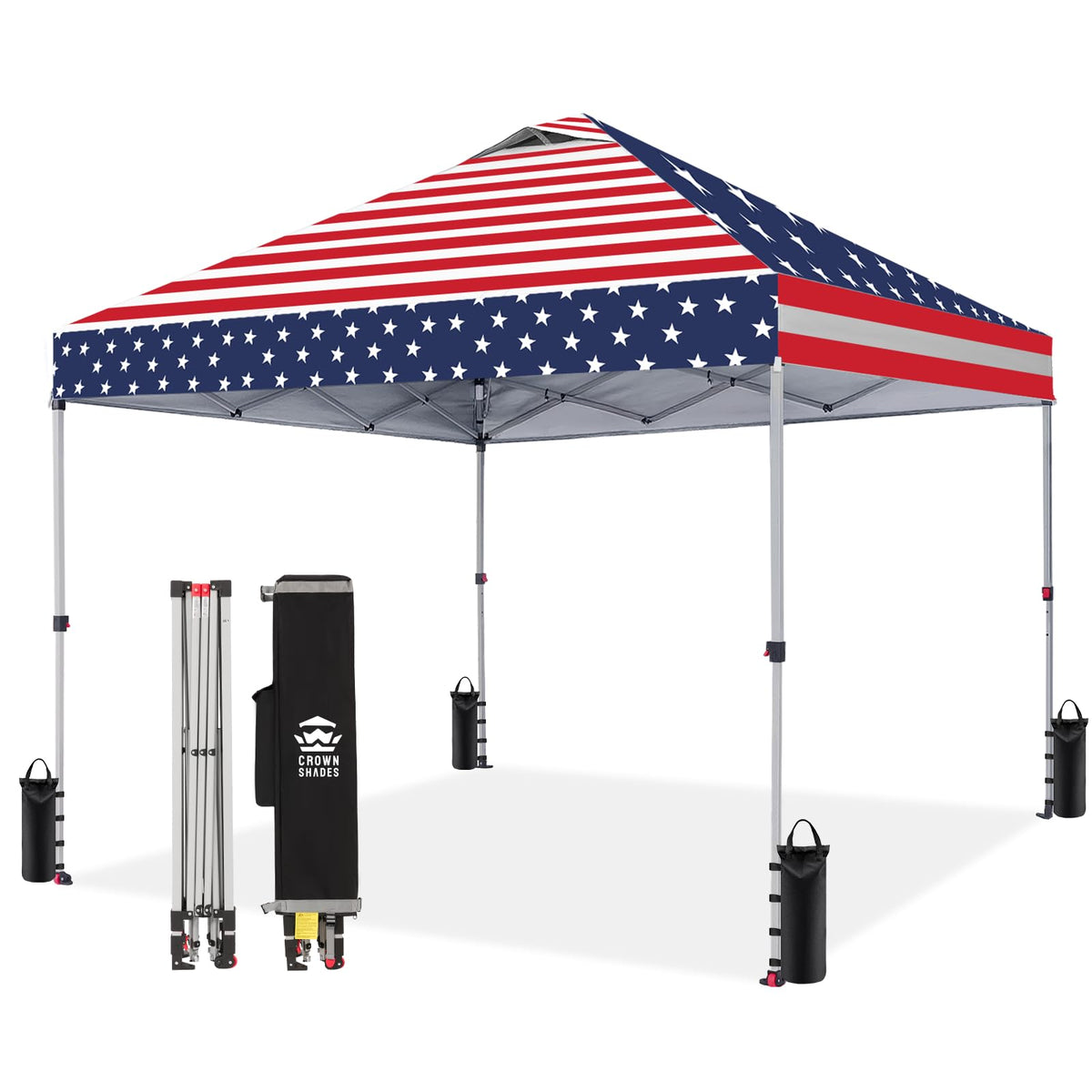 CROWN SHADES 10x10 Pop Up Canopy Tent with One Push Setup, Blue Father Jim Norris notebooks