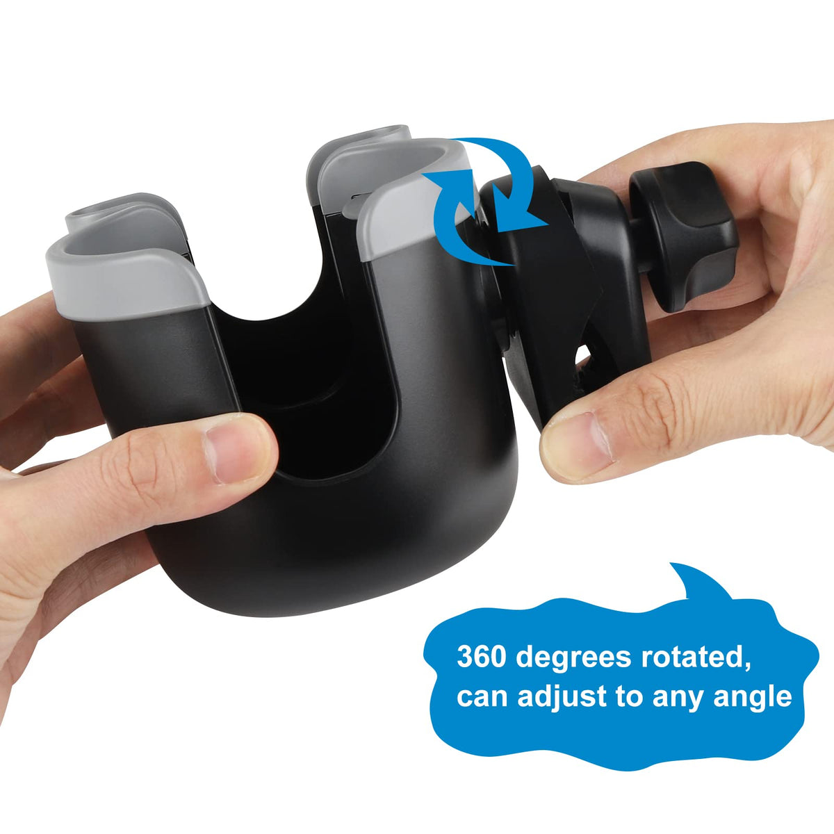 Accmor Stroller Cup Holder with Phone Holder, Bike Cup Holder, Walker Scooter Wheelchair Cup Holder Attachment, Universal Cup Holder for Uppababy Graco Strollers
