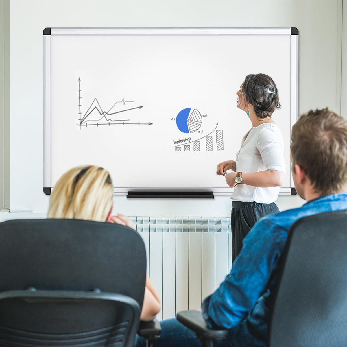 VIZ-PRO Magnetic Dry Erase Board, 36 X 24 Inches, Silver Aluminium Frame Father Jim Norris notebooks