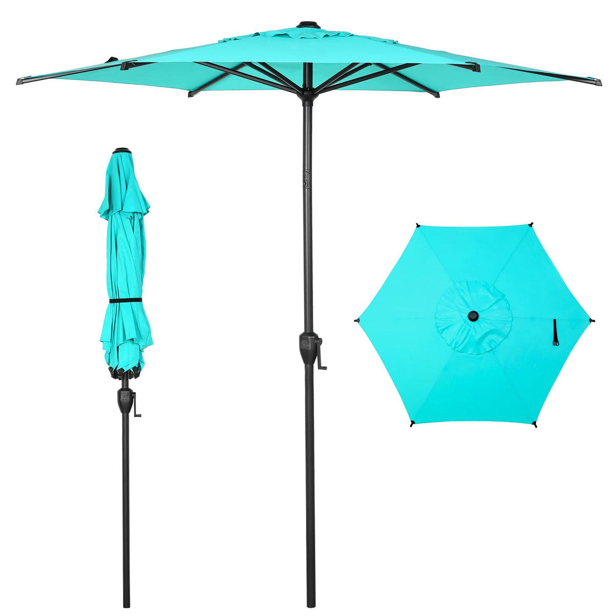 Abba Patio 7.5FT Lyon Outdoor Patio Umbrella Outdoor Table Umbrella with Push Button Tilt and Crank Market Umbrella 6 Sturdy Ribs UV Protection Waterproof for Garden Deck Backyard Pool Grey Father Jim Norris notebooks