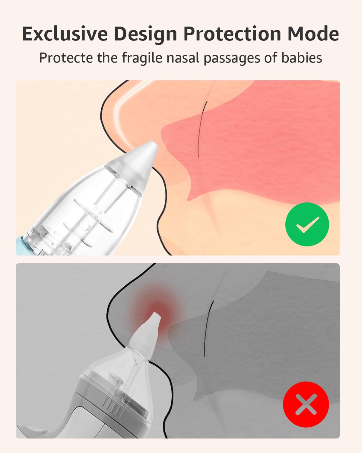 GROWNSY Baby Nasal Aspirator, Electric Nose Sucker, Powerful Suction,Grey