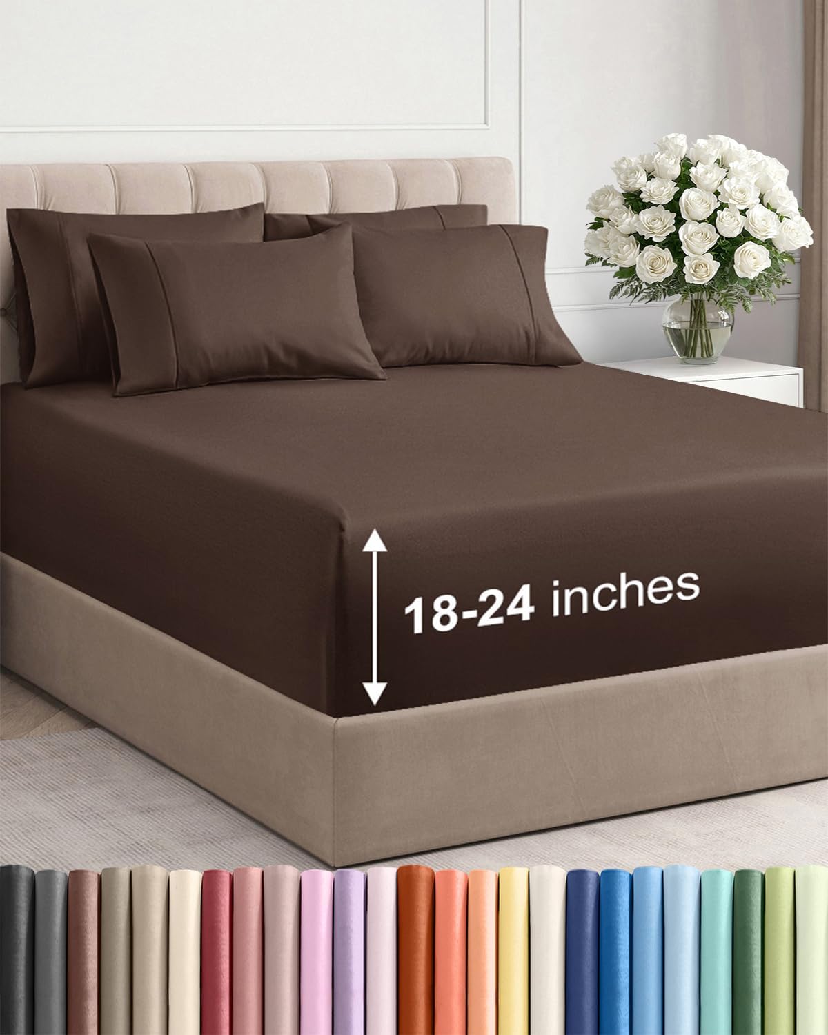 CGK Extra Deep Twin XL Sheet Set - 4pc College Dorm Room - Coral