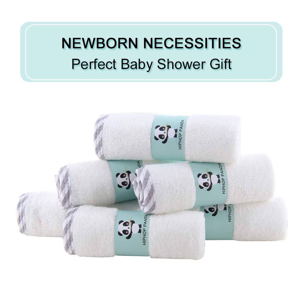 HIPHOP PANDA Ultra Soft Baby Washcloths, 2-Layer Absorbent Wash Cloths