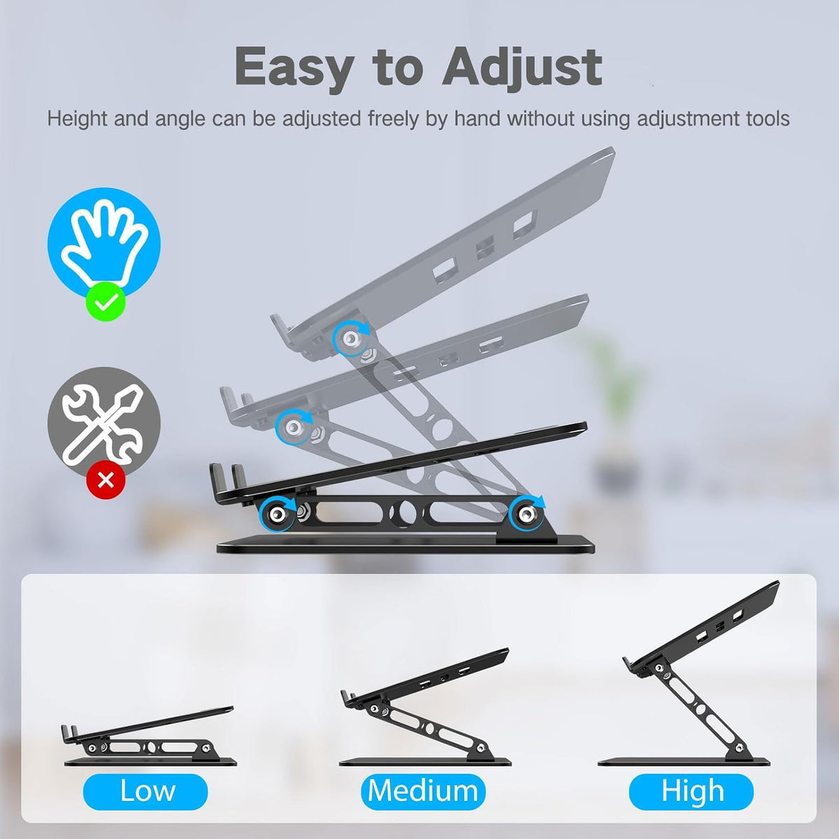 Adjustable Laptop Stand for Desk, Metal Laptop Riser Holder Father Jim Norris notebooks