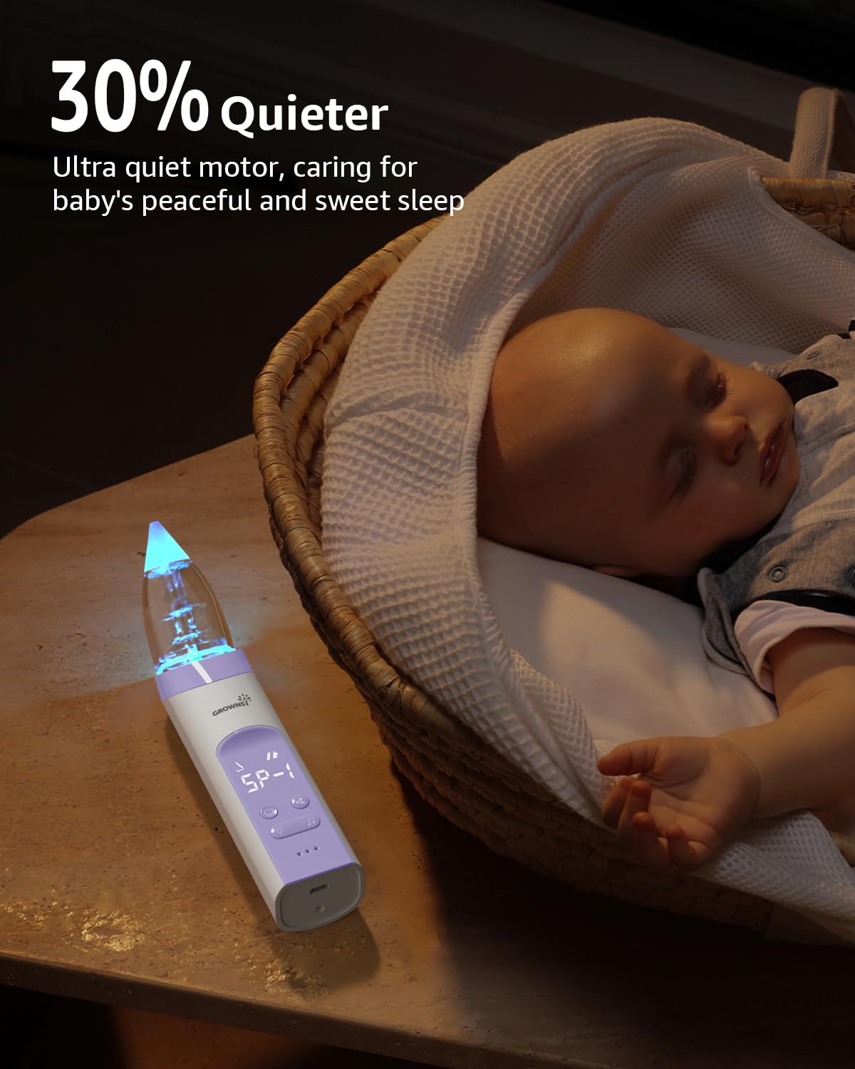 GROWNSY Baby Nasal Aspirator, Electric Nose Sucker, Powerful Suction,Grey