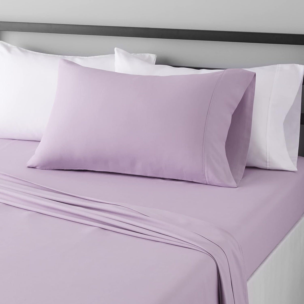 Amazon Basics Lightweight Super Soft Breathable Wrinkle-Resistant Microfiber 4-Piece Bed Sheet Set