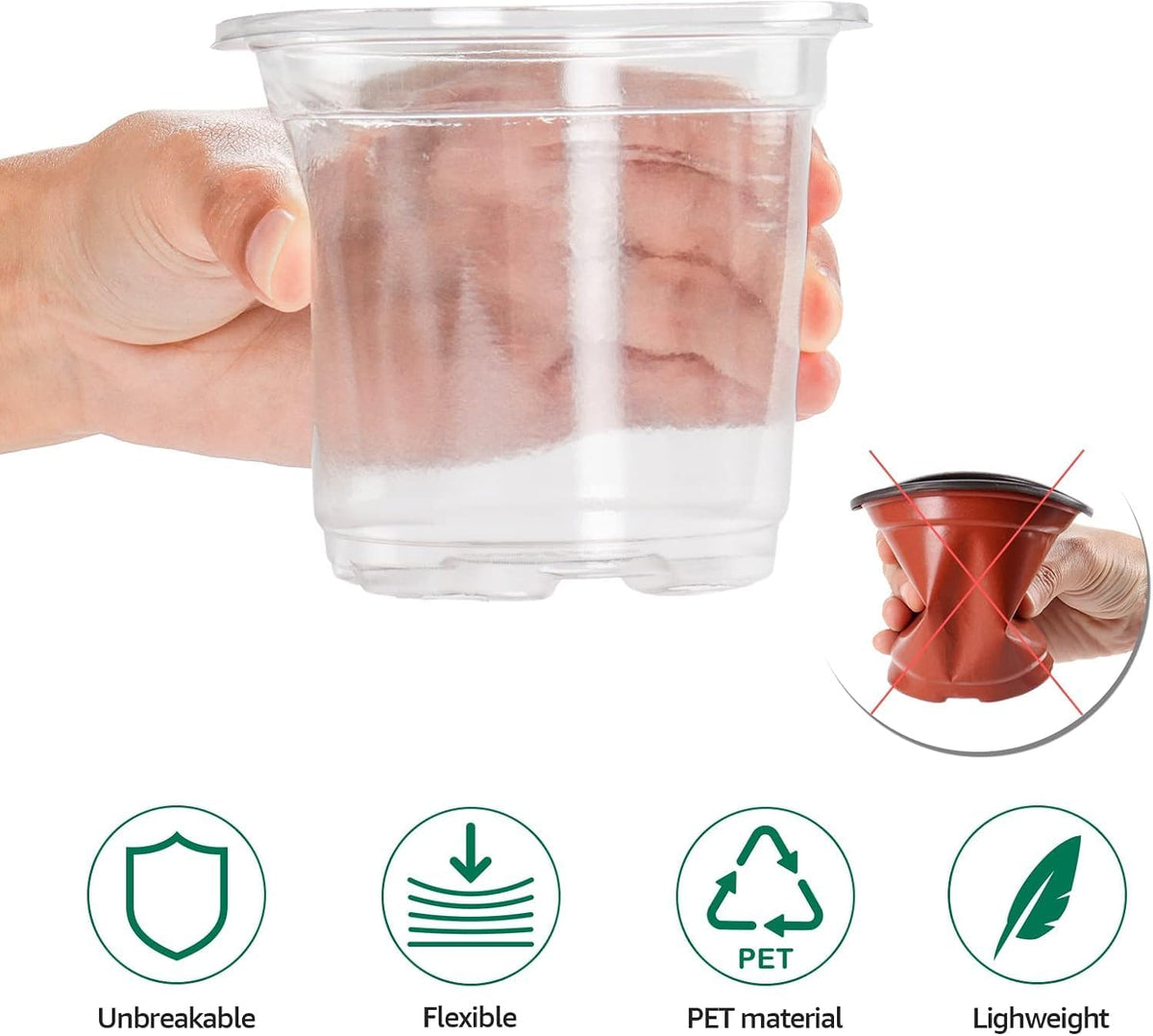 Bluepro Clear Nursery Pots with Humidity Domes, 4 Inch, 30-Pack Father Jim Norris notebooks