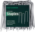 FEED GARDEN 4 Inch 25 Pack Galvanized Landscape Staples 12 Gauge Anti-Rust Garden Stakes Landscaping Fabric SOD Pins Yard Stakes for Weed Barrier Fabric Father Jim Norris notebooks