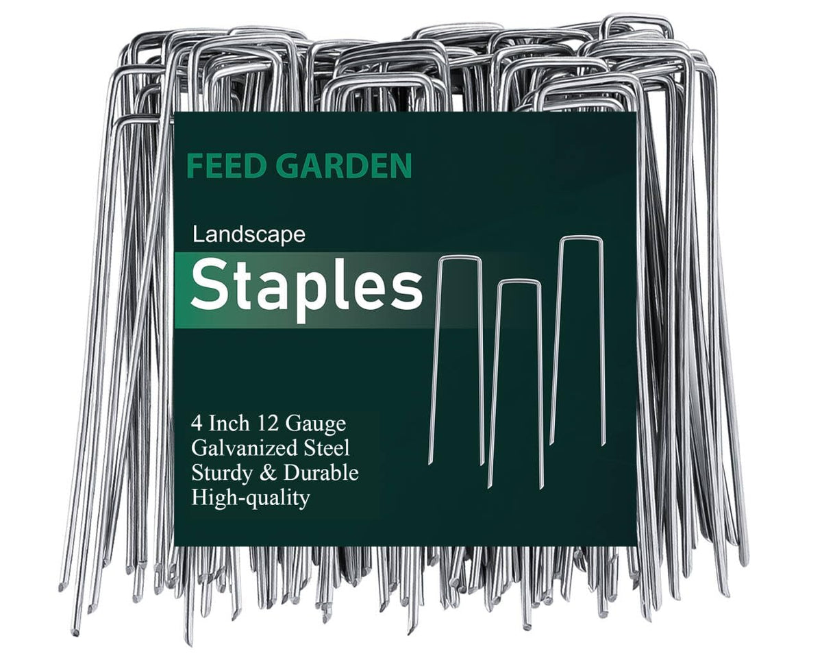 FEED GARDEN 4 Inch 25 Pack Galvanized Landscape Staples 12 Gauge Anti-Rust Garden Stakes Landscaping Fabric SOD Pins Yard Stakes for Weed Barrier Fabric Father Jim Norris notebooks