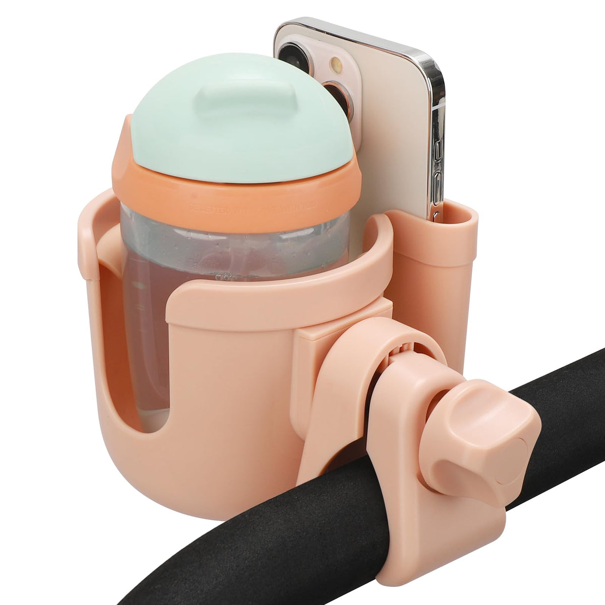 Accmor Stroller Cup Holder with Phone Holder, Bike Cup Holder, Walker Scooter Wheelchair Cup Holder Attachment, Universal Cup Holder for Uppababy Graco Strollers