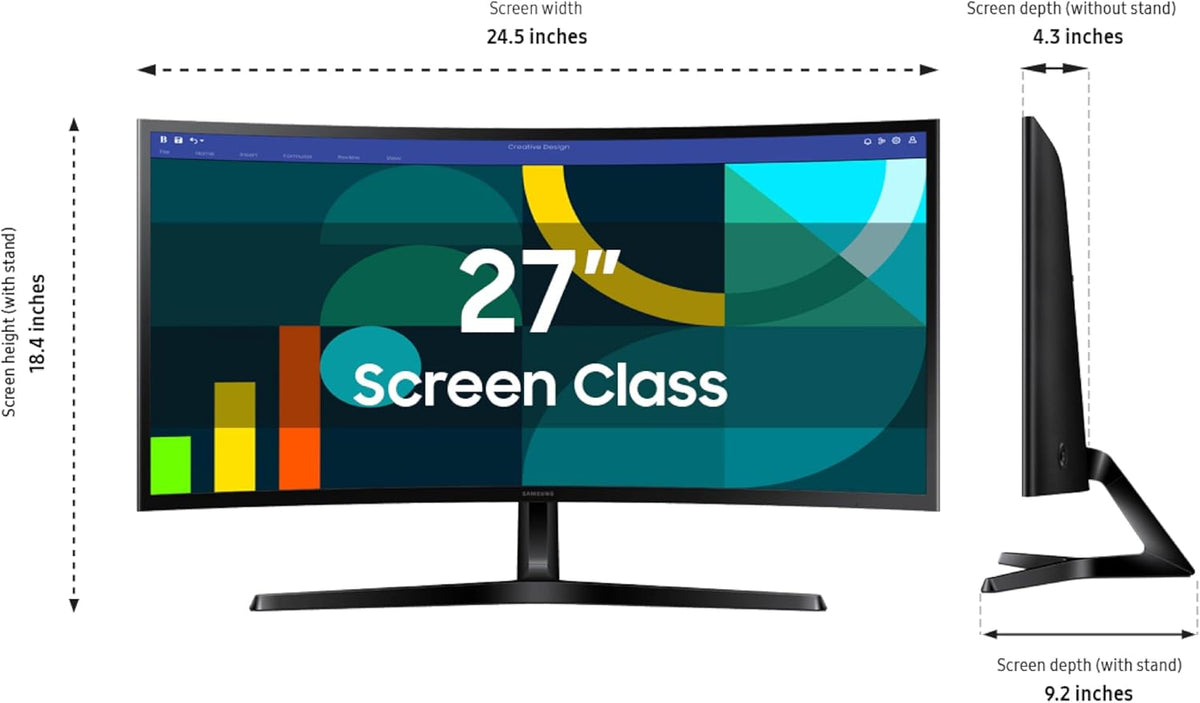 Samsung 27" Essential S3 (S36GD) Series FHD 1800R Curved Computer Monitor Father Jim Norris notebooks