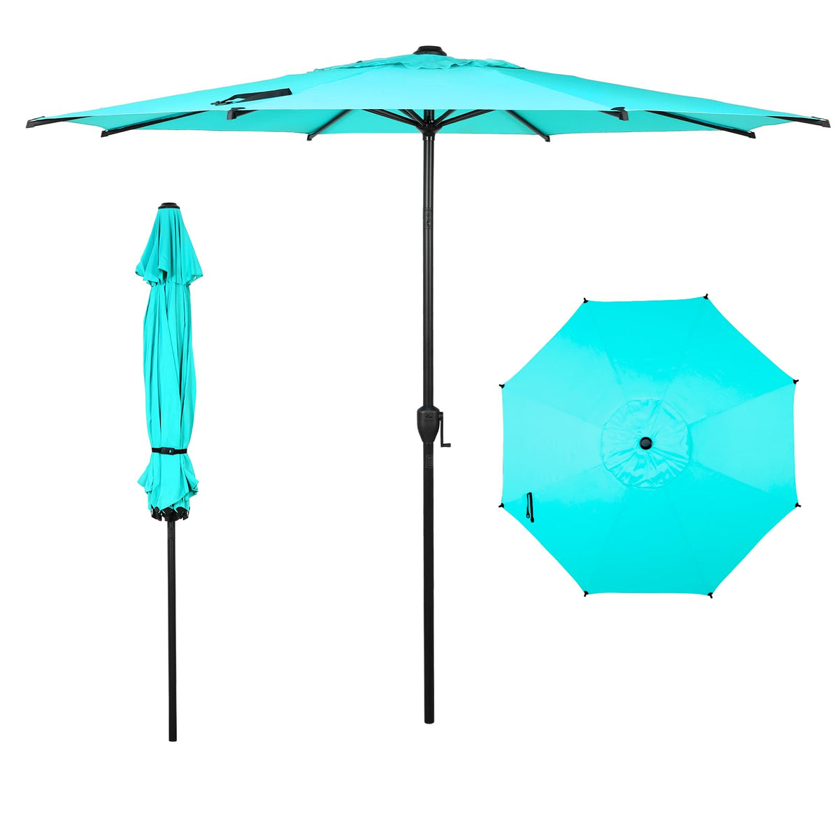 Abba Patio 7.5FT Lyon Outdoor Patio Umbrella Outdoor Table Umbrella with Push Button Tilt and Crank Market Umbrella 6 Sturdy Ribs UV Protection Waterproof for Garden Deck Backyard Pool Grey Father Jim Norris notebooks