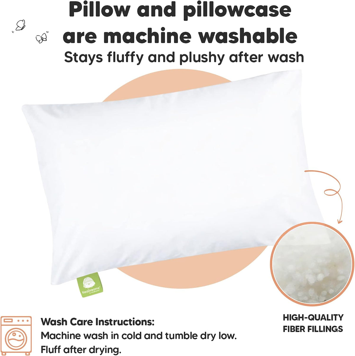 Toddler Pillow with Pillowcase, 13x18 My Little Dreamy Pillow (ABC Land)