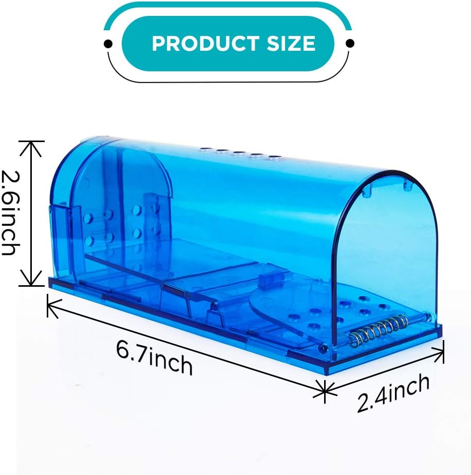 Humane Mouse Trap Reusable! [2-Pack] - Catch and Release No-Kill Rodent Traps for Indoors & Outdoors - Safe for Children & Pets - Reusable Mouse Catcher for Kitchen, Pantry & Garage Blinc (Blue) Father Jim Norris notebooks