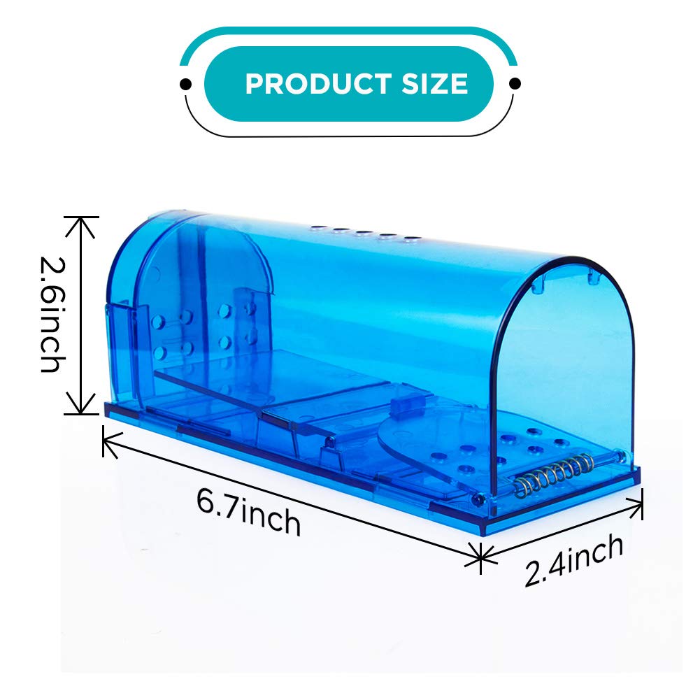 Humane Mouse Trap Reusable! [2-Pack] - Catch and Release No-Kill Rodent Traps for Indoors & Outdoors - Safe for Children & Pets - Reusable Mouse Catcher for Kitchen, Pantry & Garage Blinc (Blue) Father Jim Norris notebooks
