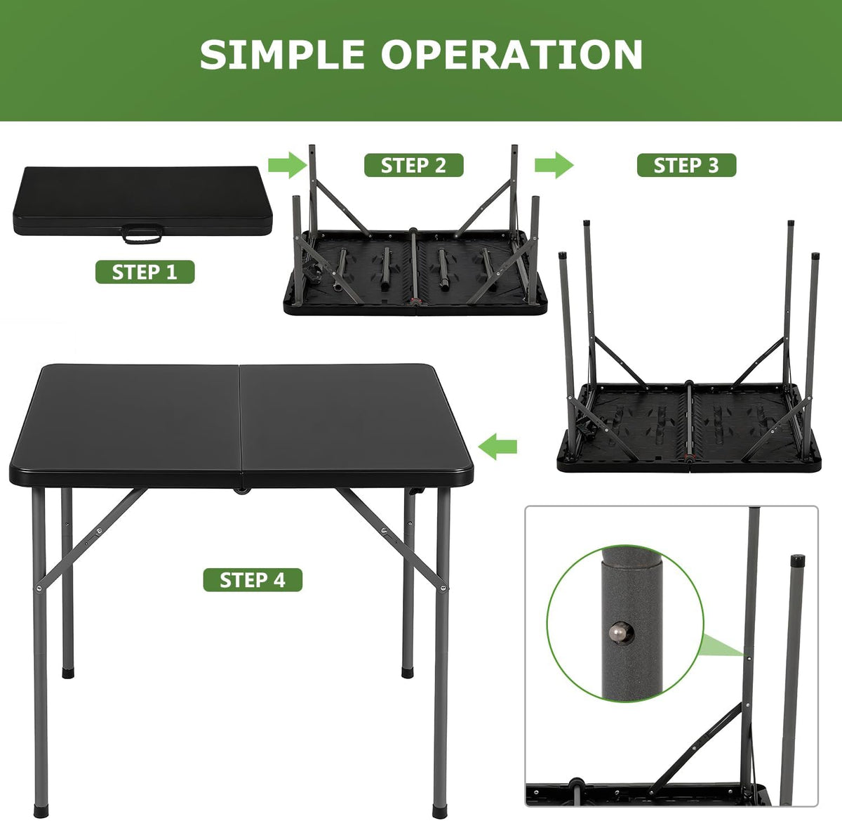 BestOffice | 6FT Folding Table | Black | Portable Plastic Table Father Jim Norris notebooks