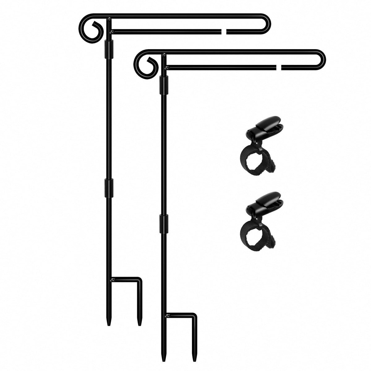 HOOSUN Garden Flag Stand,Premium Garden Flag Holder Pole Metal Powder-Coated Weather-Proof Paint with Graden Flag Clip and Spring Stoppers Without Flag Garden Decorations Father Jim Norris notebooks