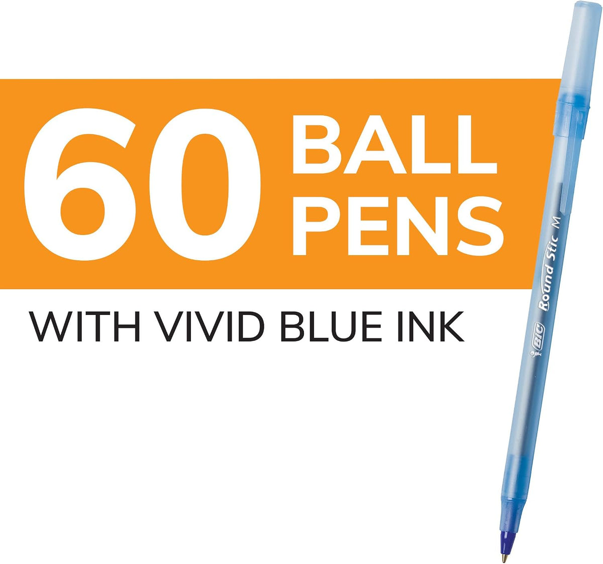 BIC Round Stic Xtra Life Ballpoint Pen, Ultra Long Lasting and Consistent Ink Flow, 60-Count in Black Ink Father Jim Norris notebooks