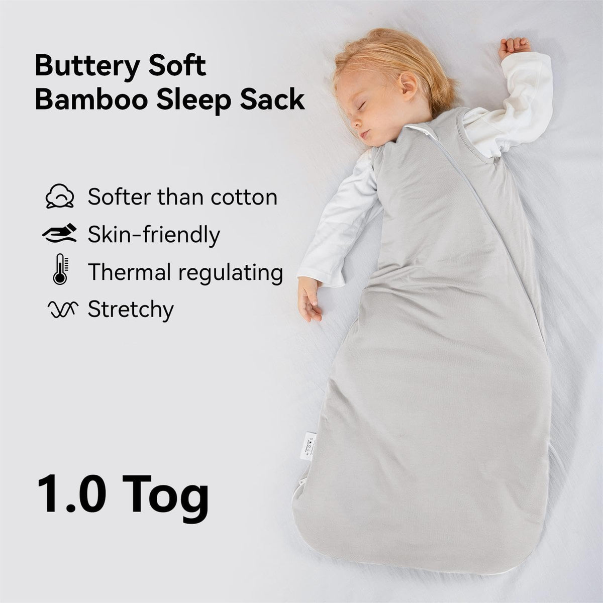 BubblePanda Rayon Made from Bamboo Sleep Sack 6-12 Months 1.0 Tog Baby