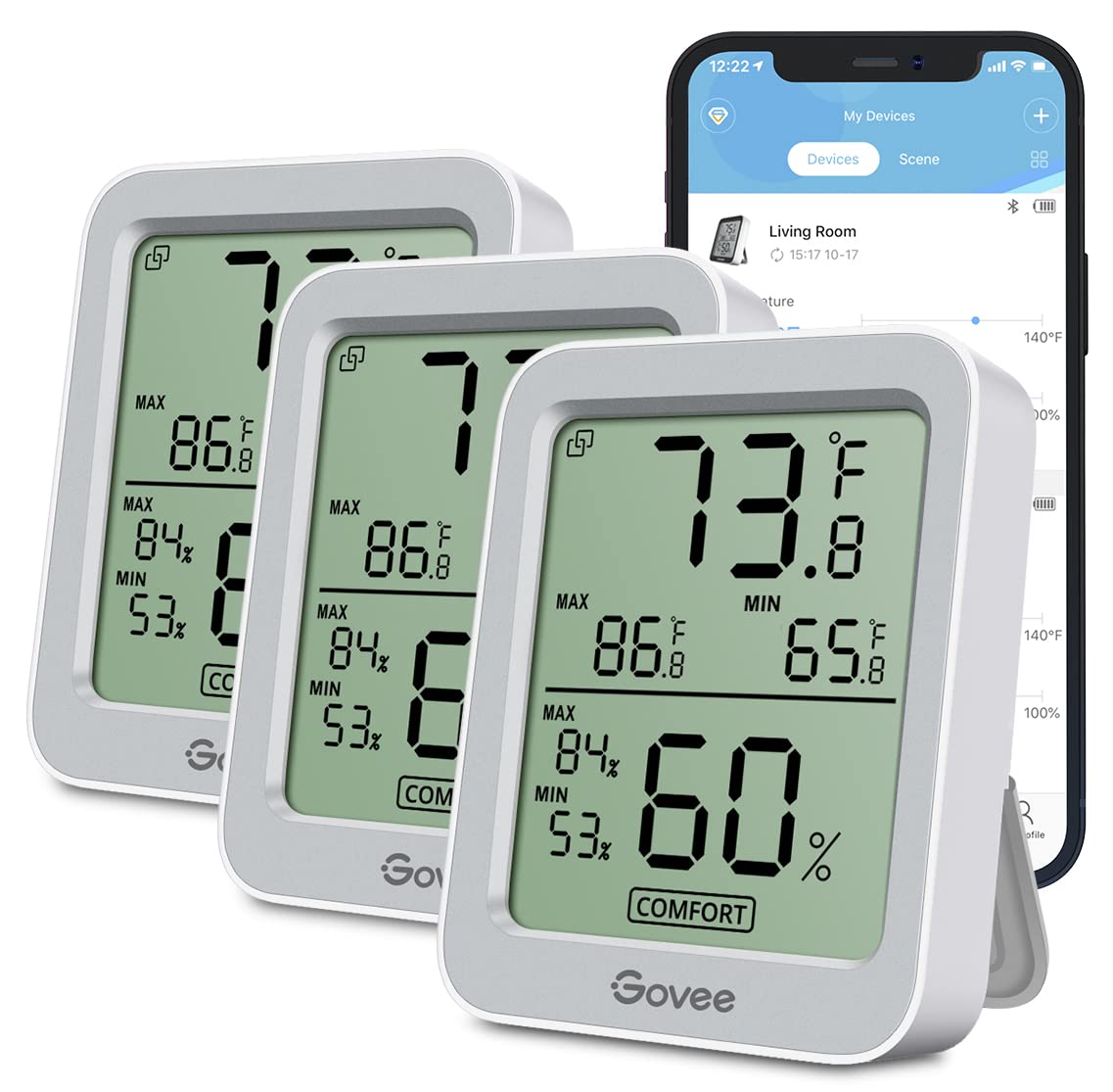 Govee Indoor Hygrometer Thermometer 2Pack H5075 with Bluetooth App Control Father Jim Norris notebooks