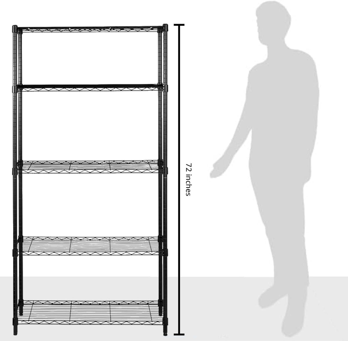 Amazon Basics 5-Shelf Adjustable Heavy Duty Steel Wire Storage Shelves for Garage