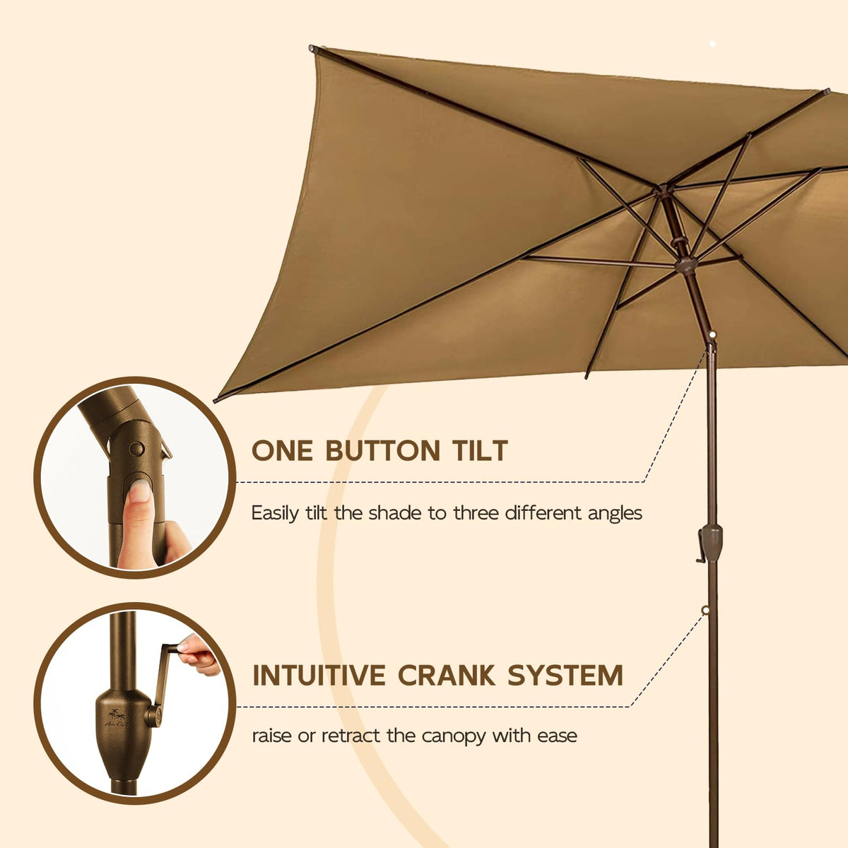 Abba Patio 7.5FT Lyon Outdoor Patio Umbrella Outdoor Table Umbrella with Push Button Tilt and Crank Market Umbrella 6 Sturdy Ribs UV Protection Waterproof for Garden Deck Backyard Pool Grey Father Jim Norris notebooks