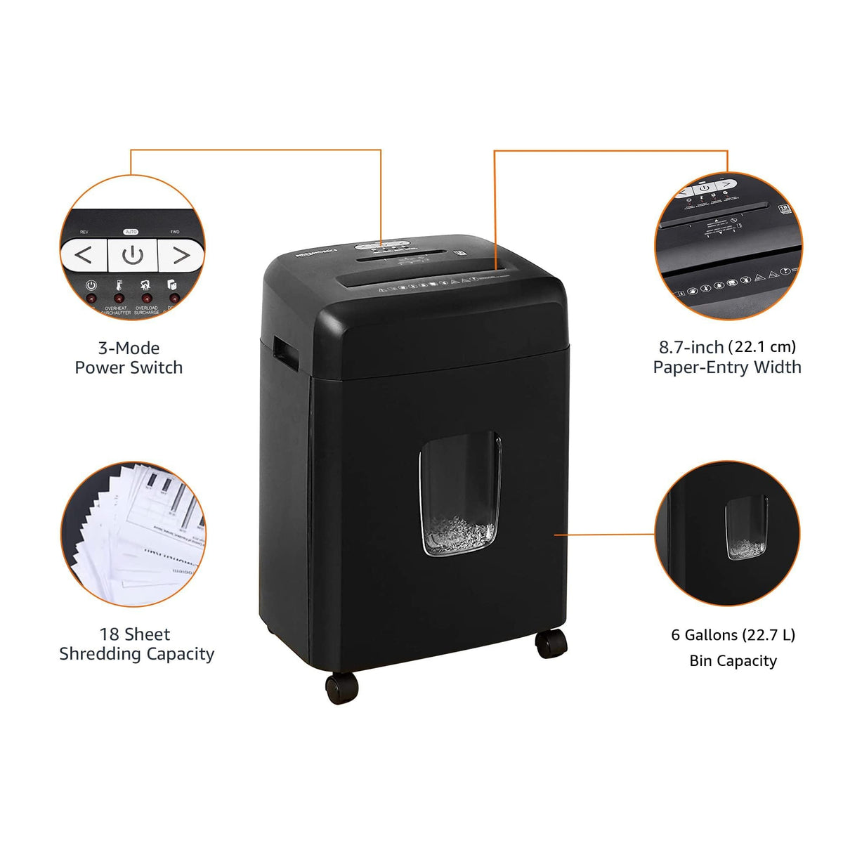 Amazon Basics 8-Sheet High Security Cross Cut Paper and Credit Card Shredder with P-4 Security, Auto Shut-off, Black Father Jim Norris notebooks