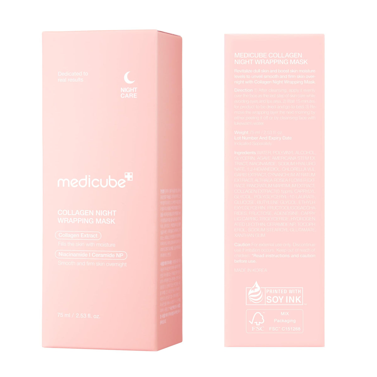 medicube Wrapping Mask Collagen Glazed Milky Glow - Daytime Peel Off Mask