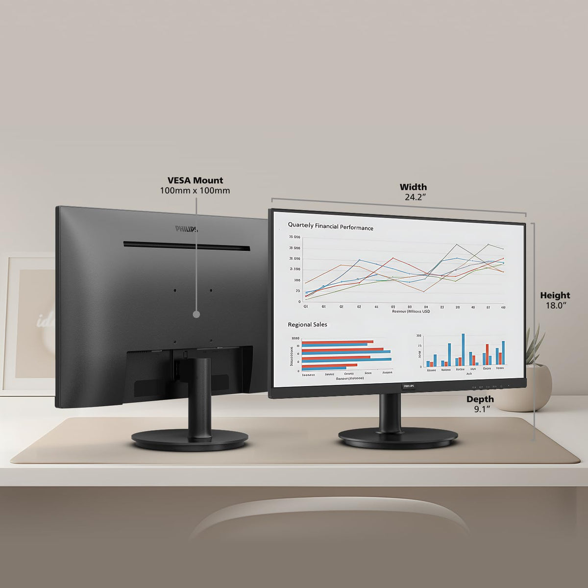 Philips 24 Inch Computer Monitor FHD 100Hz VA VESA Flicker-Free, 241V8LB Father Jim Norris notebooks