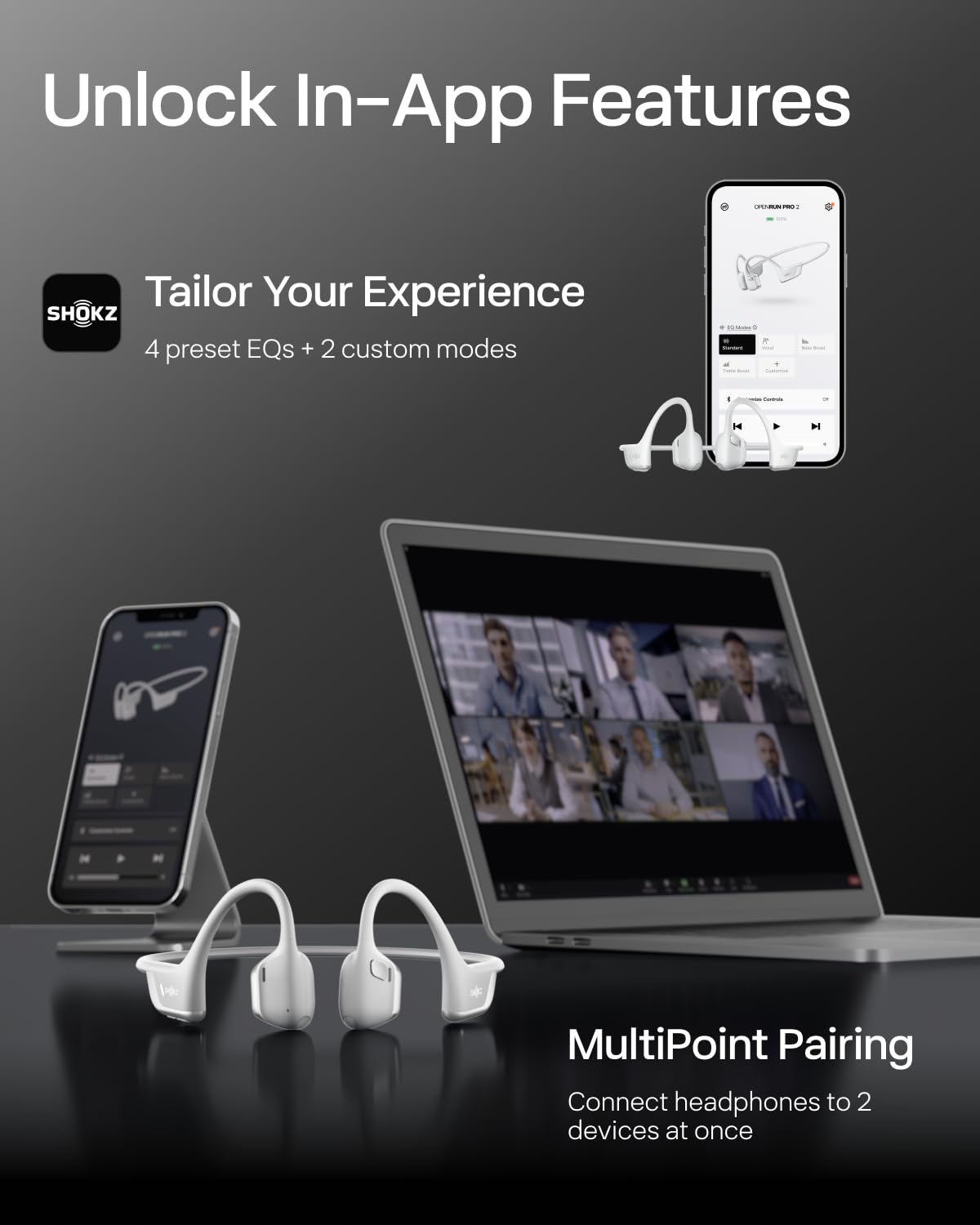 SHOKZ OpenRun Pro 2 Bone Conduction Bluetooth Sport Headphones, Black Father Jim Norris notebooks