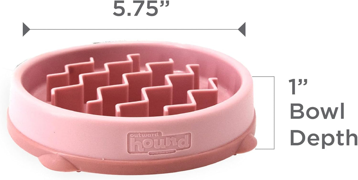 Outward Hound Fun Feeder Slo Bowl Dog Slow Feeder, Notch, Blue, 8.8"