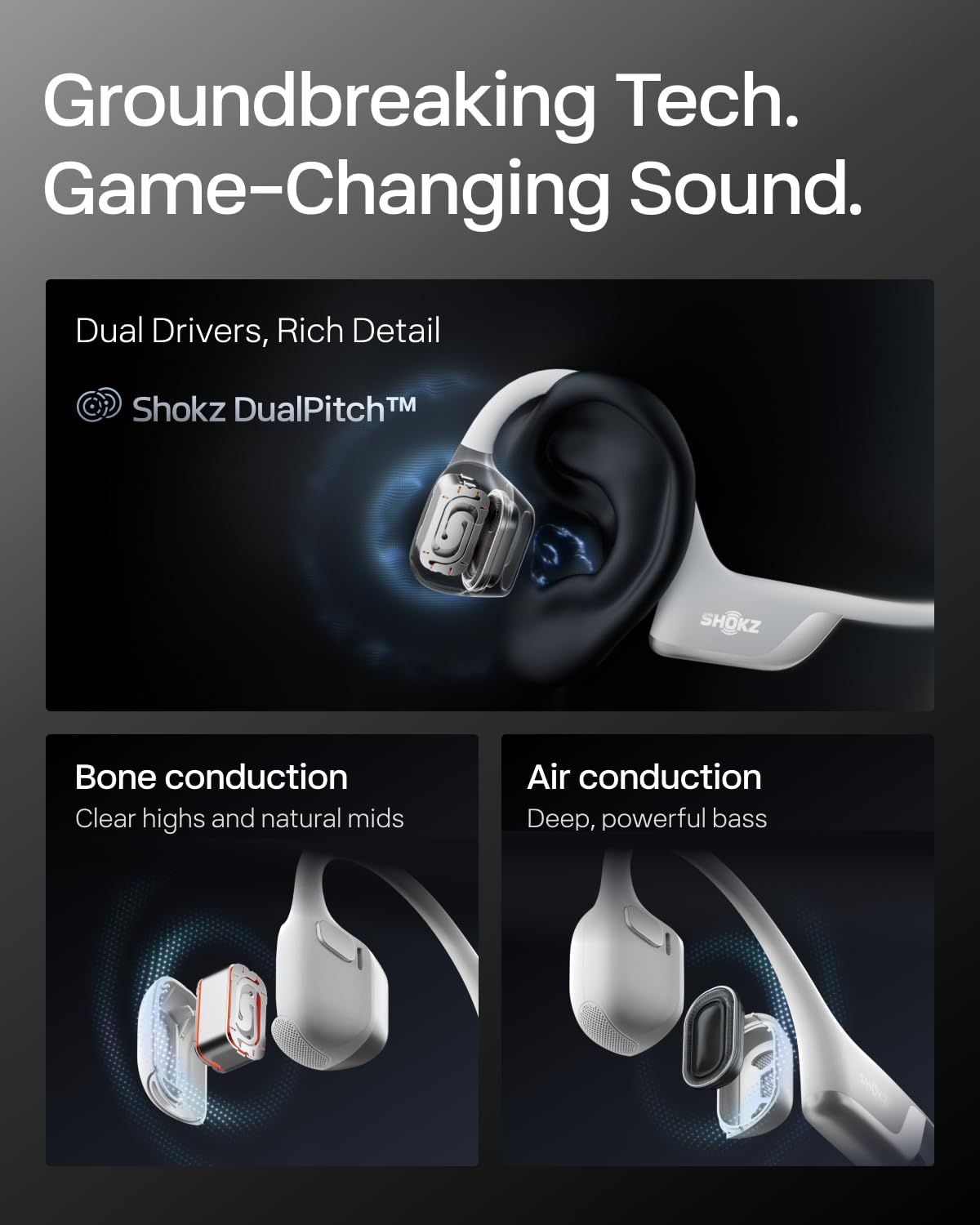 SHOKZ OpenRun Pro 2 Bone Conduction Bluetooth Sport Headphones, Black Father Jim Norris notebooks