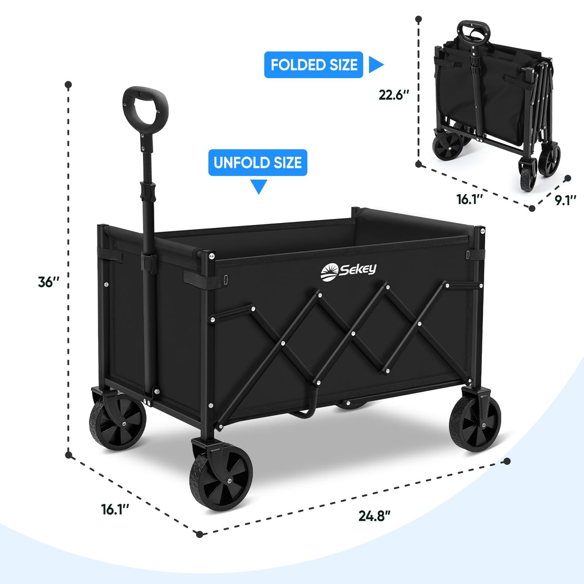 Sekey Lightweight Collapsible Wagon, 220 lb Capacity, Quick-Fold Cart Father Jim Norris notebooks