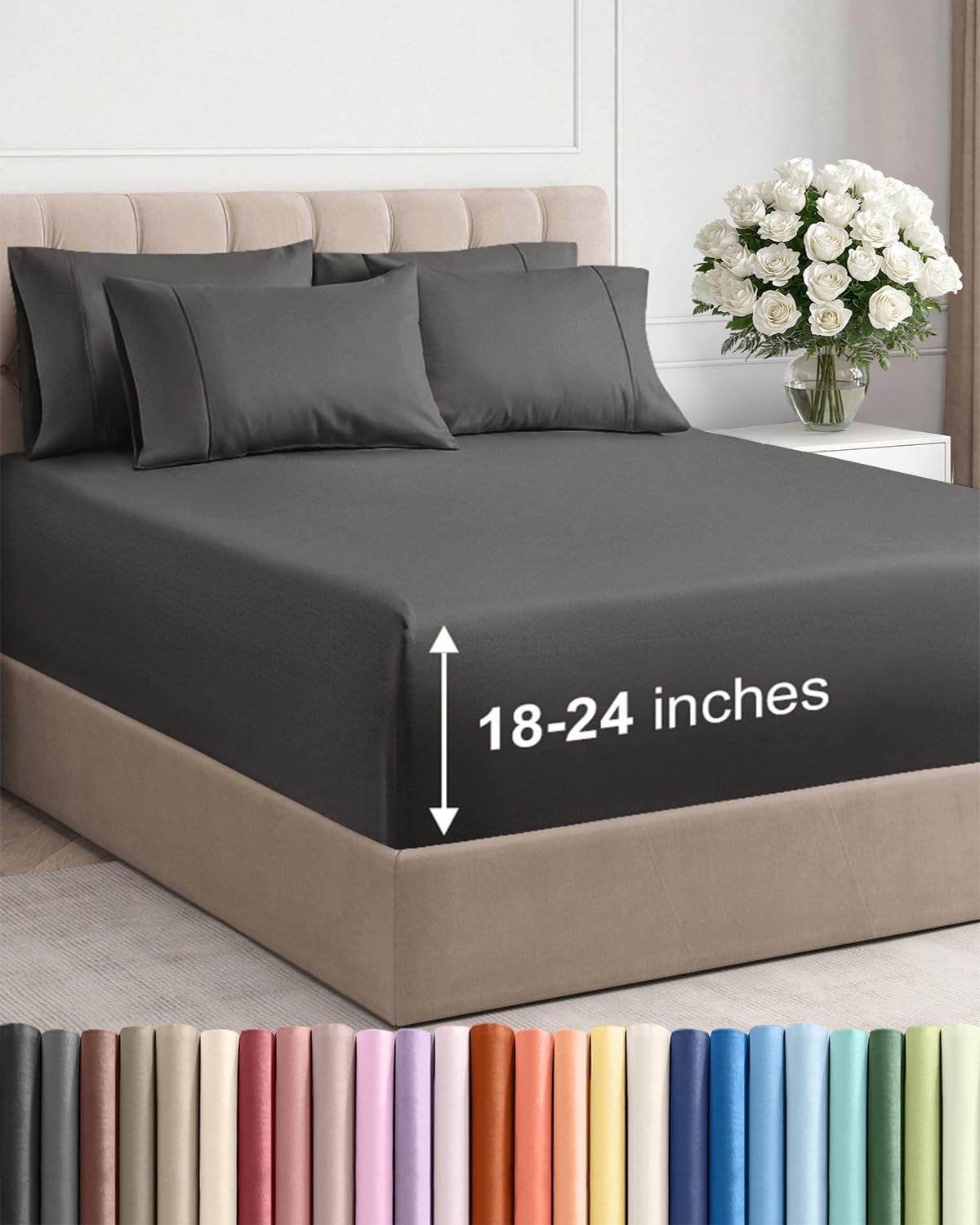 CGK Extra Deep Twin XL Sheet Set - 4pc College Dorm Room - Coral