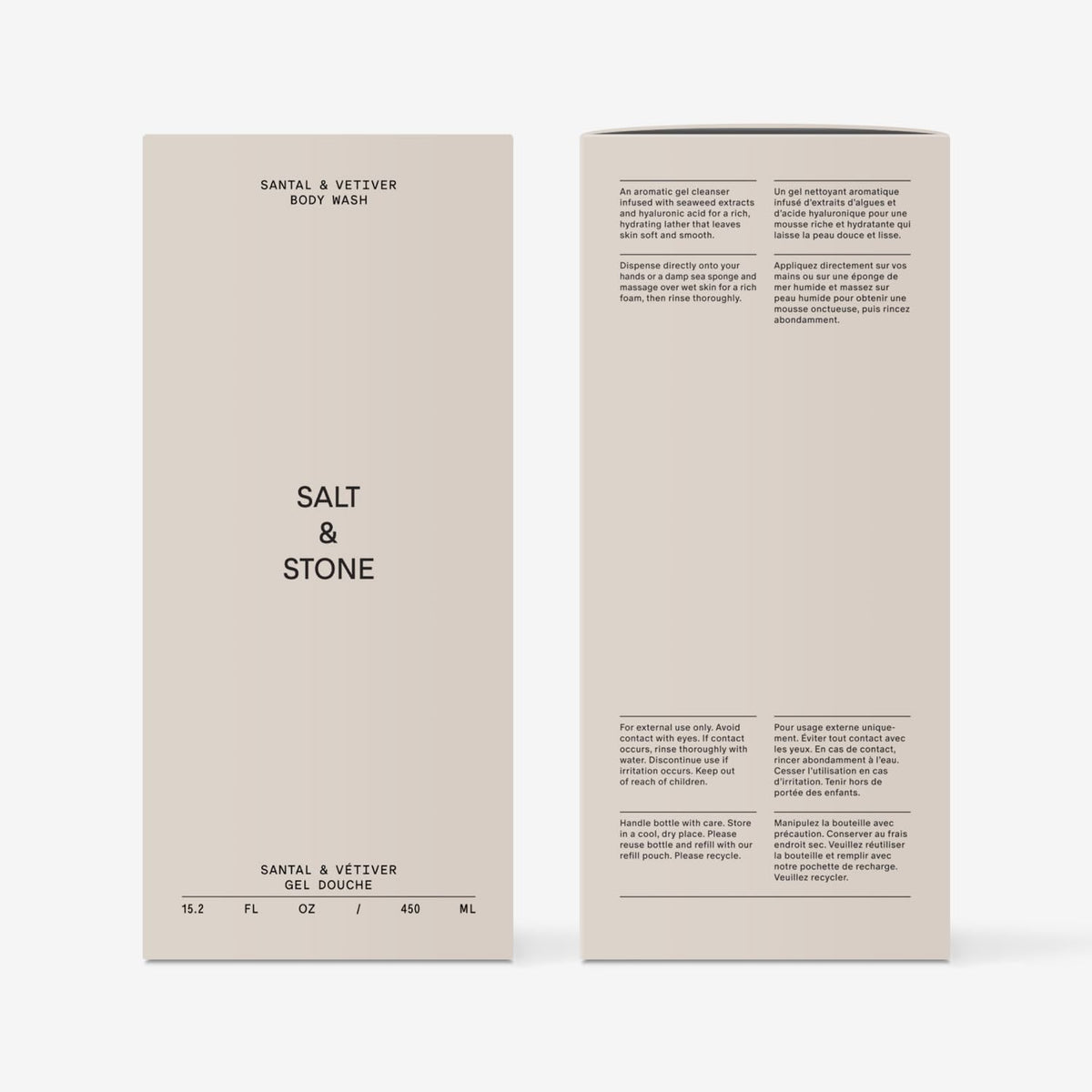 Salt & Stone Body Wash for Women & Men, Bergamot & Hinoki 15.2 fl oz