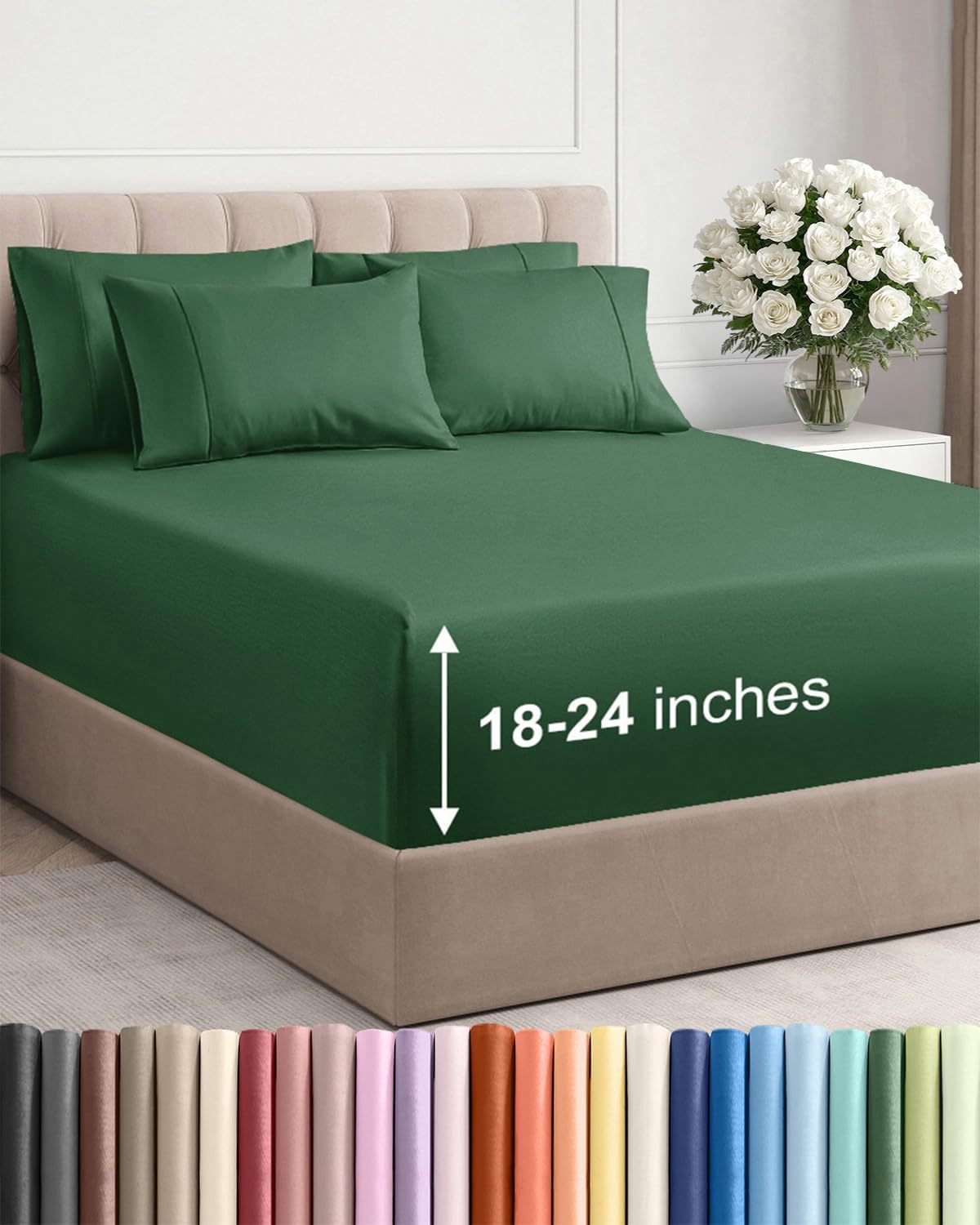 CGK Extra Deep Twin XL Sheet Set - 4pc College Dorm Room - Coral