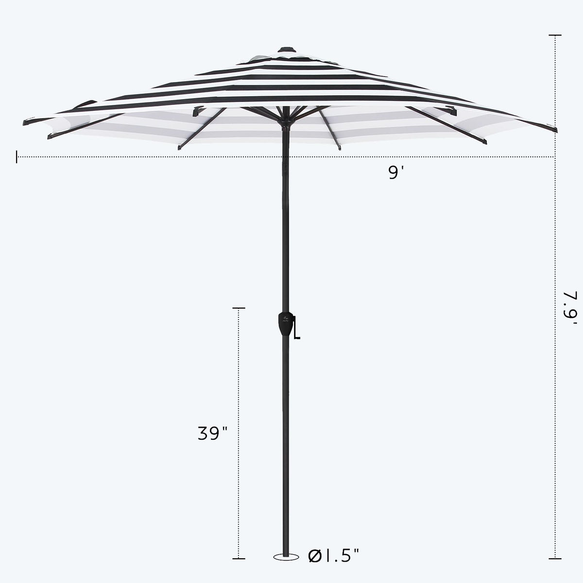 Abba Patio 7.5FT Lyon Outdoor Patio Umbrella Outdoor Table Umbrella with Push Button Tilt and Crank Market Umbrella 6 Sturdy Ribs UV Protection Waterproof for Garden Deck Backyard Pool Grey Father Jim Norris notebooks