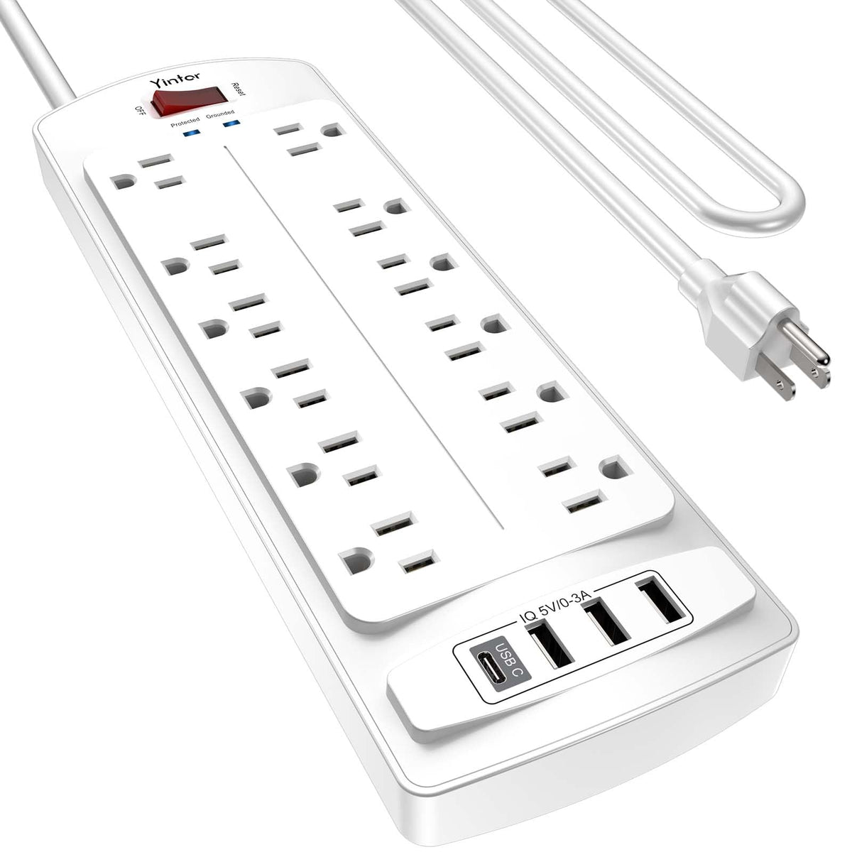 Yintar 6Ft Surge Protector Power Strip with 6 Outlets & 3 USB Ports, Black Father Jim Norris notebooks