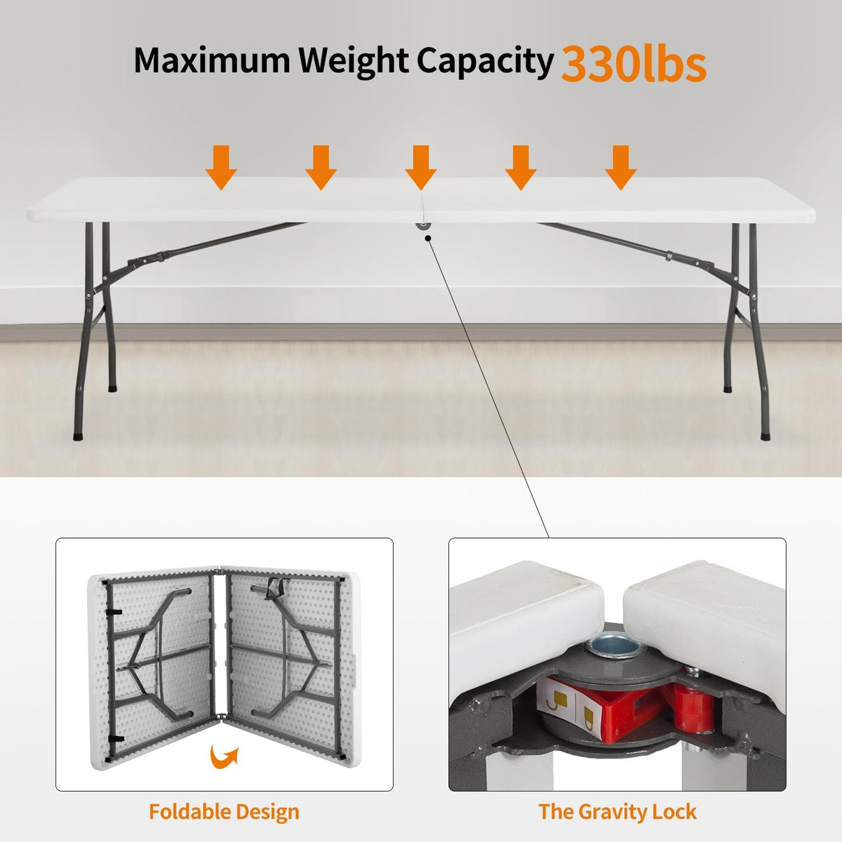 BestOffice | 6FT Folding Table | Black | Portable Plastic Table Father Jim Norris notebooks