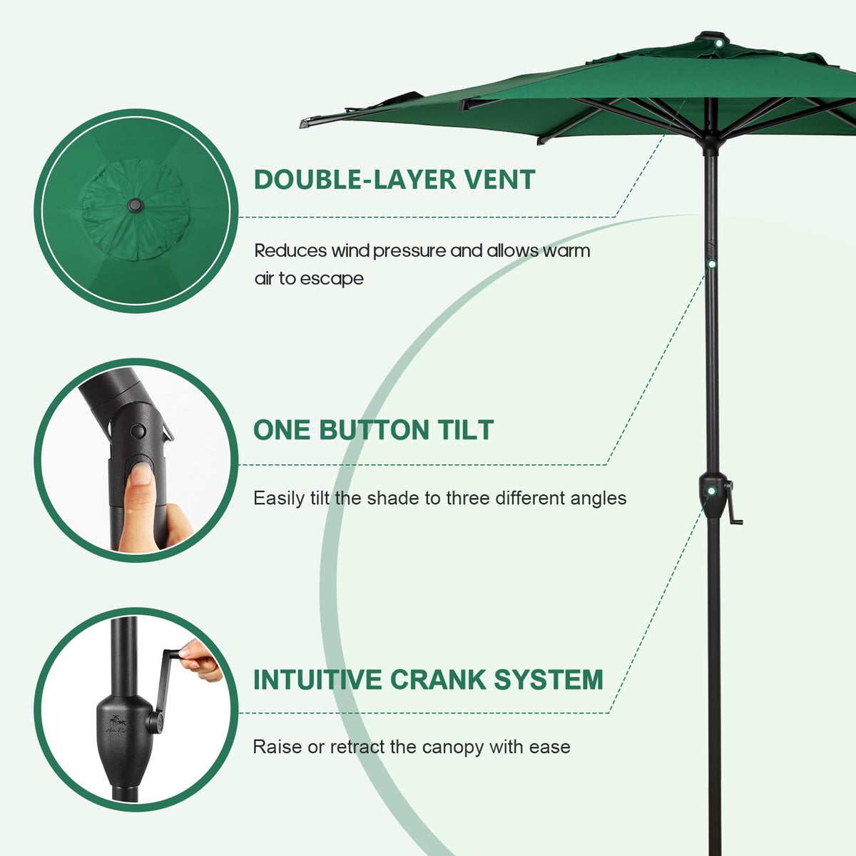 Abba Patio 7.5FT Lyon Outdoor Patio Umbrella Outdoor Table Umbrella with Push Button Tilt and Crank Market Umbrella 6 Sturdy Ribs UV Protection Waterproof for Garden Deck Backyard Pool Grey Father Jim Norris notebooks