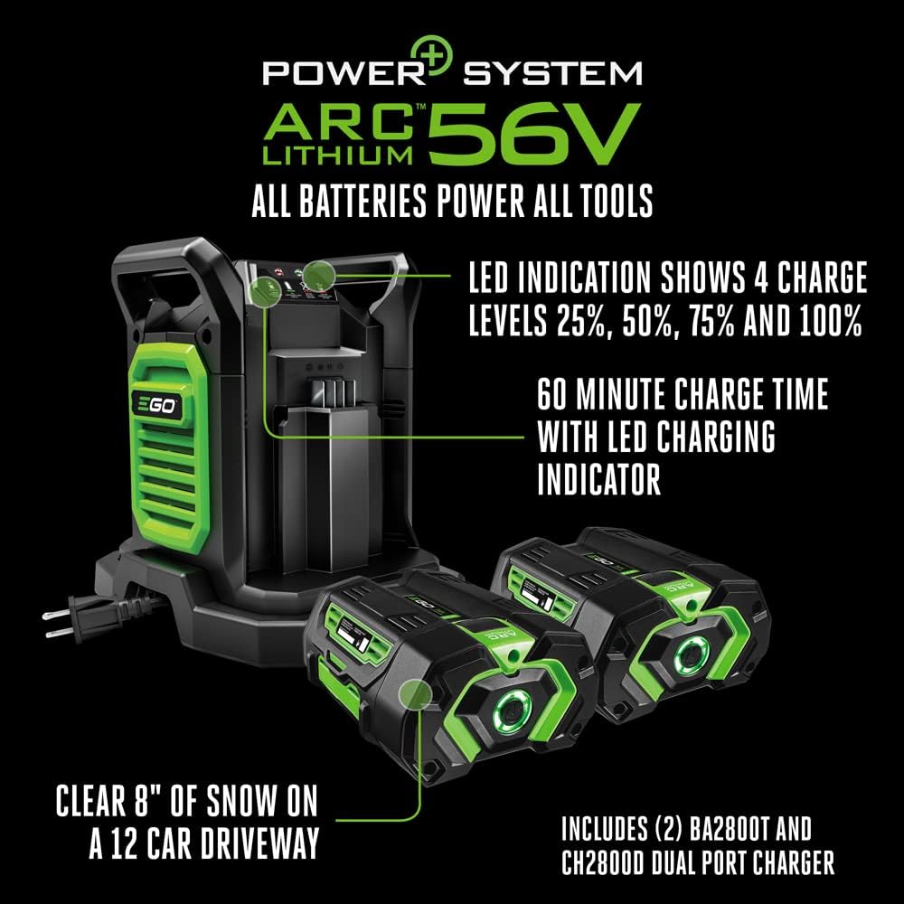 EGO Power+ 21" Electric Snow Blower, Gray/Black, Cordless Steel Auger, Includes (2) 56V 5.0Ah Batteries and Dual Port Charger, SNT2112 Father Jim Norris notebooks
