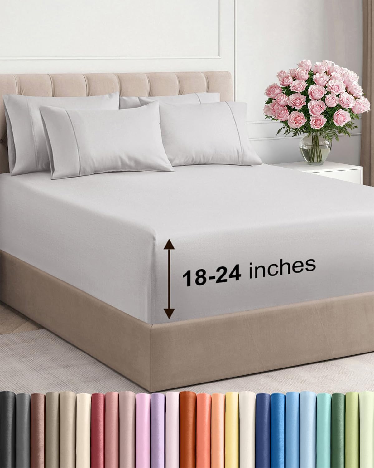 CGK Extra Deep Twin XL Sheet Set - 4pc College Dorm Room - Coral